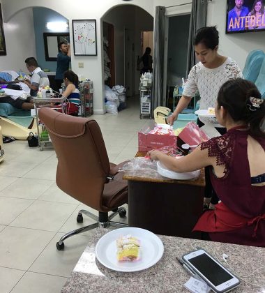 Celebration inside Nail Place